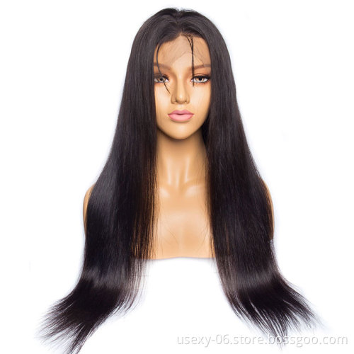 Alibaba wigs hair stor best grade 12a peruvian 13*6 hd lace frontal wig hd lace front double drawn human hair bone straight wigs